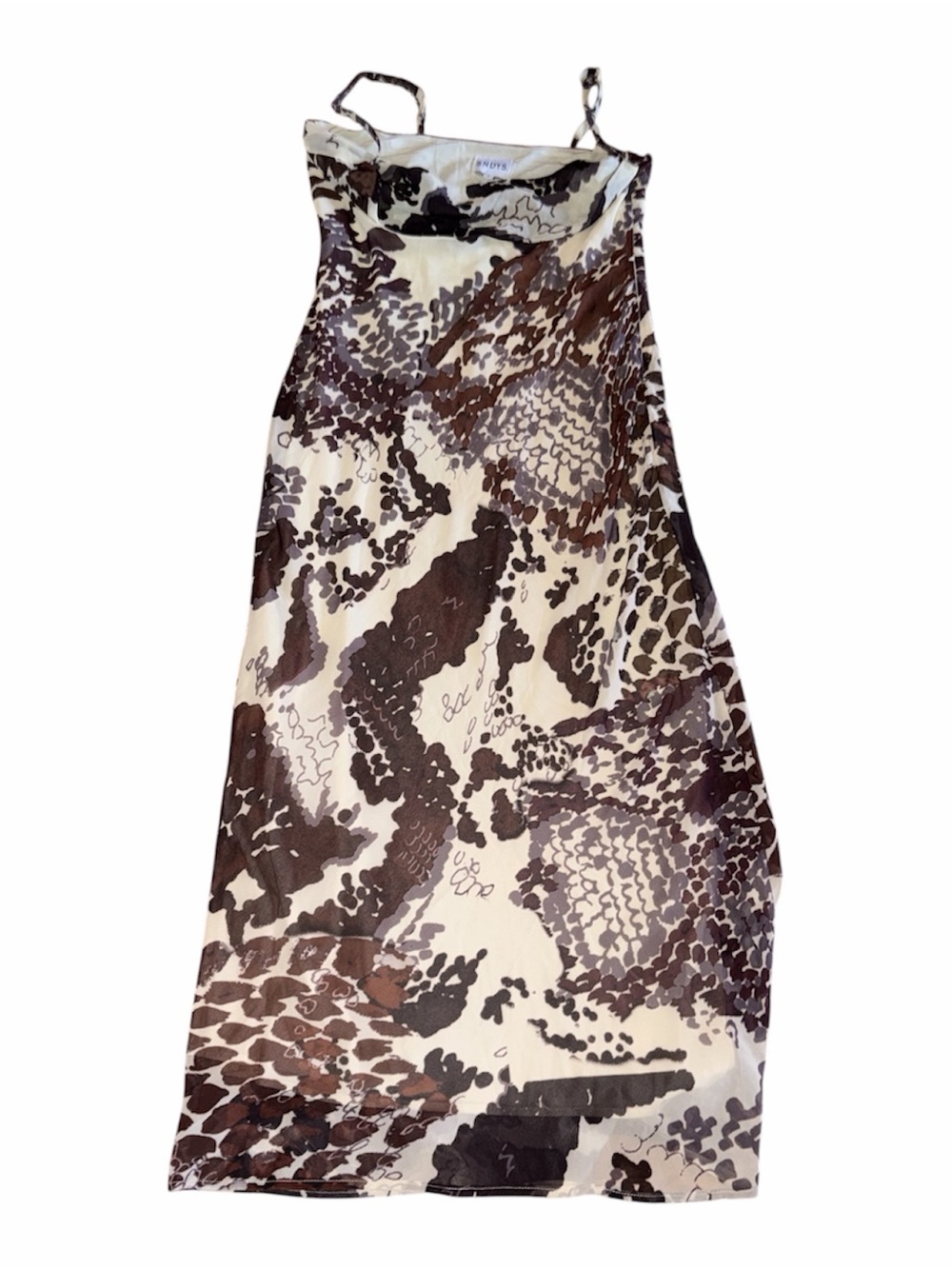 SNDYS/REVOLVE Sleeveless Brown Animal-Print Maxi Slip Dress